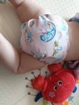 Pocket diaper, one-row snaps, OS UNICORNS