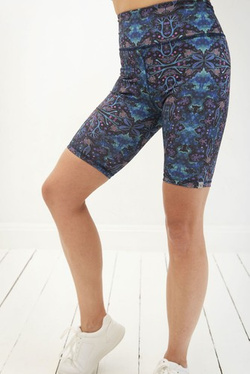 Short Leggings with High Waist - Neon Splash