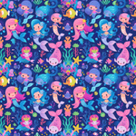 Long sleeved bib, waterproof, with built-in pocket bag In the MERMAIDS