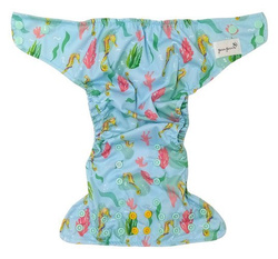 Pocket diaper, double-row snaps, OS, SEAHORSE