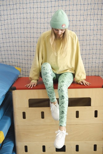 Lange Leggings mit hohem Bund - Mintgrün