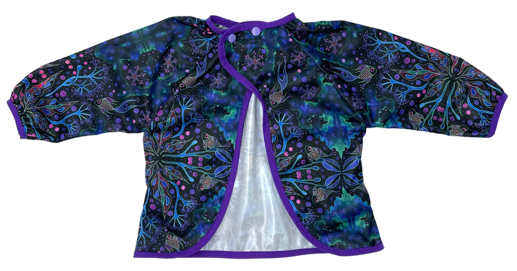 Śliniak fartuszek z rękawami NEON SPLASH - materiał i napy