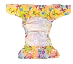 Pocket diaper, double-row snaps, OS, Butterflies