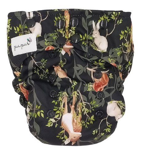 Taschenwindeln, Doppelreihe Druckknöpfe, One Size, Nacht im Wald