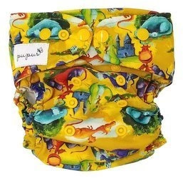 Pocket diaper, one-row snaps, OS DRAGONS