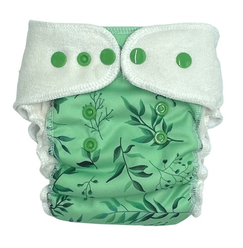 Fitted diaper with PUL & EVO "I feel green"