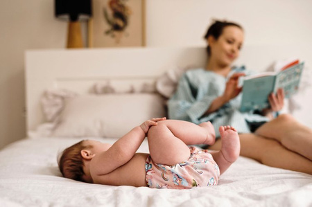 Pocket diaper, one-row snaps, OS UNICORNS