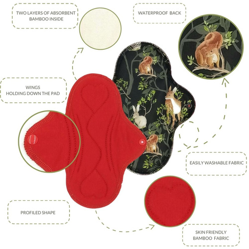SMALL S Cloth Menstrual Pad - Forest Glade