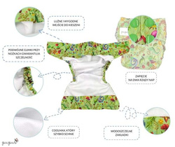 Pocket diaper, double-row snaps, OS, Butterflies