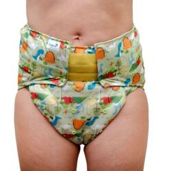 Reusable diaper for adults with insert - DINOSAURS