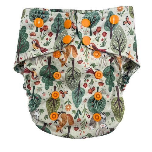 Pocket diaper, double-row snaps, OS coolmax, FOREST GLADE