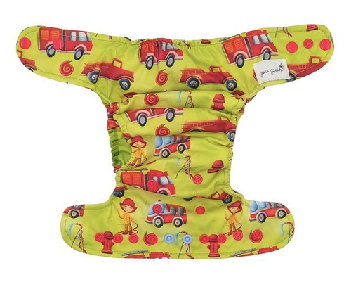 Pocket diaper, one-row snaps, MINI OS 4-11kg FIREMAN
