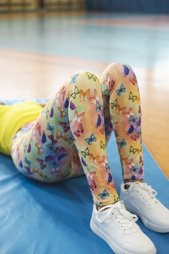 Lange Leggings mit hohem Bund - Schmetterlinge