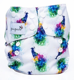 Pocket diaper PEACOCK  5-15kg - cotton inside