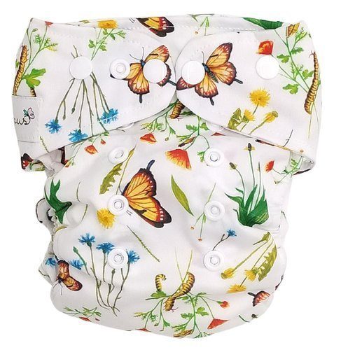 Taschenwindeln, einreihige Druckknöpfe, One Size im Gras