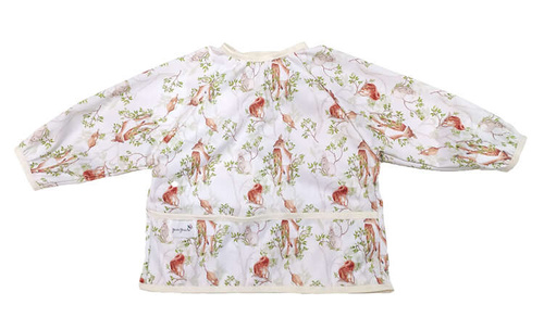 Ärmel-Lätzchen, wasserdicht, mit integrierter Tasche im Motiv TAG IM WALD