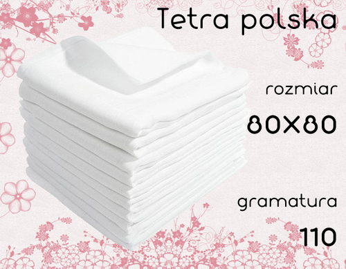 Scutece din tifon de bumbac alb (110g) 80x80