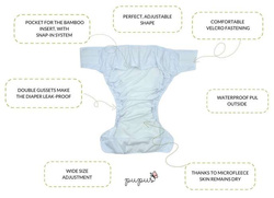 Reusable diaper for adults with insert - BUTTERFLIES