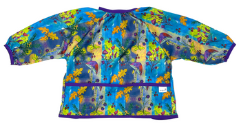 Long sleeved bib, waterproof, with built-in pocket bag In the MAGIC FOREST