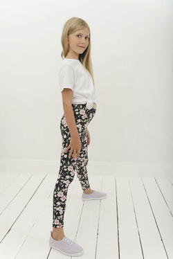 Long Leggings for Kids - Hummingbirds and Flowers