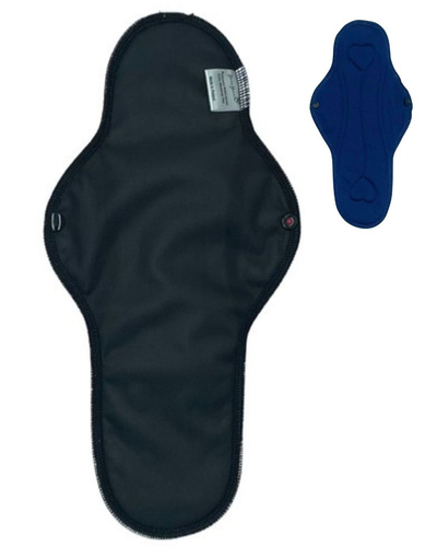 Absorbant menstrual de noapte din material textil - NEGRU