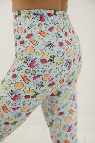 Lange Leggings mit hohem Bund – Du schaffst das, Mädchen