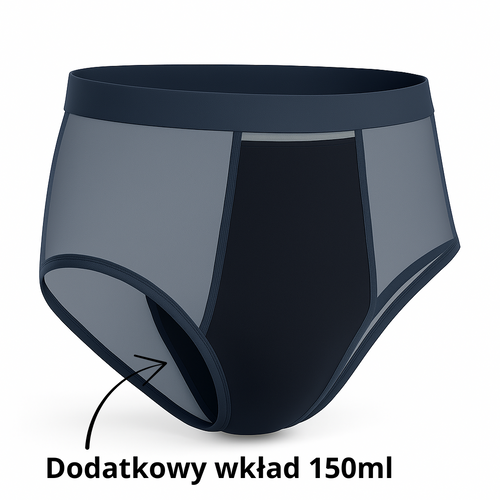 Wielorazowe majtki chłonne męskie