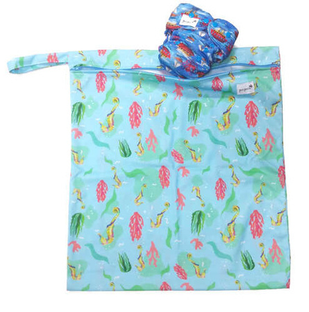 LARGE Waterproof Diaper Bag SEAHORSE 50x55cm