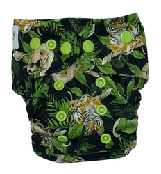 Pocket diaper, one-row snaps, MINI OS 4-11kg WILD CATS