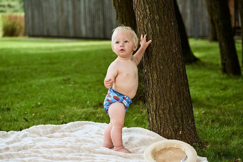 Pocket diaper, double-row snaps, OS, Unicorns