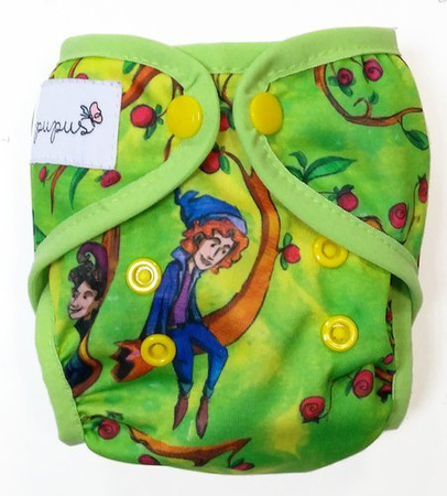 3-8kg Newborn/S Diaper Cover with elastic piping - Dwarfs