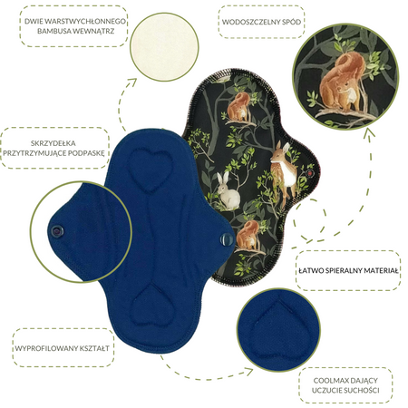 MEDIUM M Cloth Menstrual Pad - I FEEL GREEN