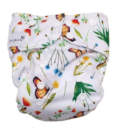 Taschenwindeln, Doppelreihe Druckknöpfe, One Size im Gras