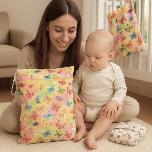 Diaper bag BUTTERFLIES, 42x30cm