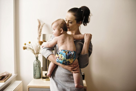 Pocket diaper, one-row snaps, OS MERIMAIDS