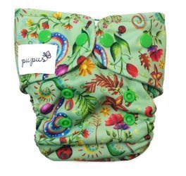 Diaper cover, one-row snaps Mini OS 4-11kg FLOWERS