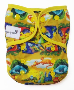 Diaper Cover with elastic piping - Dragons XL 10-20kg