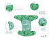 Diaper cover, one-row snaps Mini OS 4-11kg SUCCULENTS