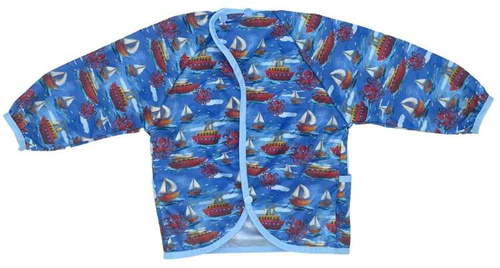 Long sleeved bib, waterproof, with built-in pocket bag In the BOATS