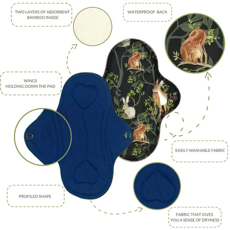 SMALL S Cloth Menstrual Pad - IN THE GRASS