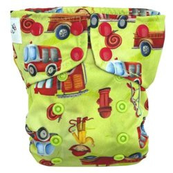 Pocket diaper, double-row snaps, OS, Fireman