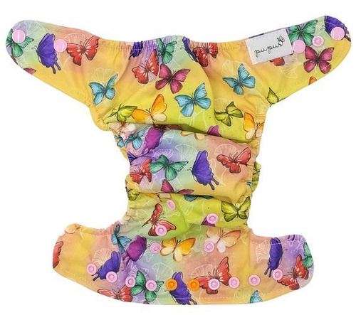 Pocket diaper, one-row snaps, MINI OS 4-11kg BUTTERFLIES