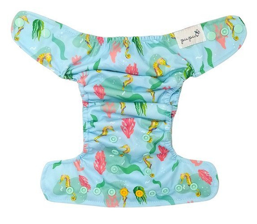 Pocket diaper, one-row snaps, MINI OS 4-11kg SEAHORSE
