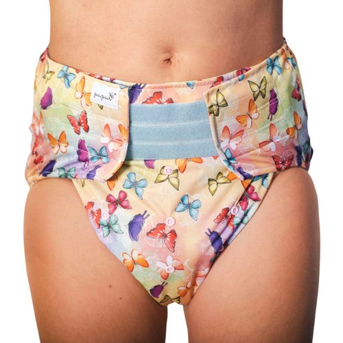 Reusable diaper for adults with insert - BUTTERFLIES
