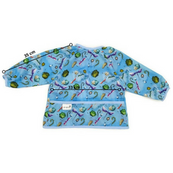 Long sleeved bib, waterproof, with built-in pocket bag In the Dragonfly