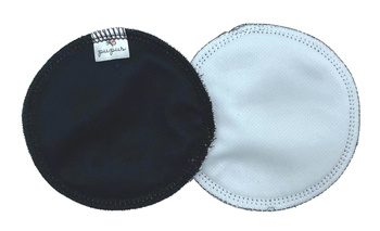 Reusable Breast Pads, bamboo + coolmax, 2pcs, BLACK