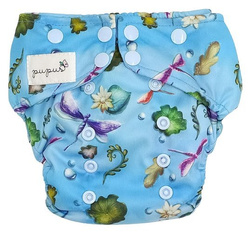 Pocket diaper, double-row snaps, OS, with Coolmax, DRAGONFLY