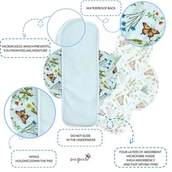 Sanitary pad for women for urinary incontinence - BUTTERFLIESCOLOR