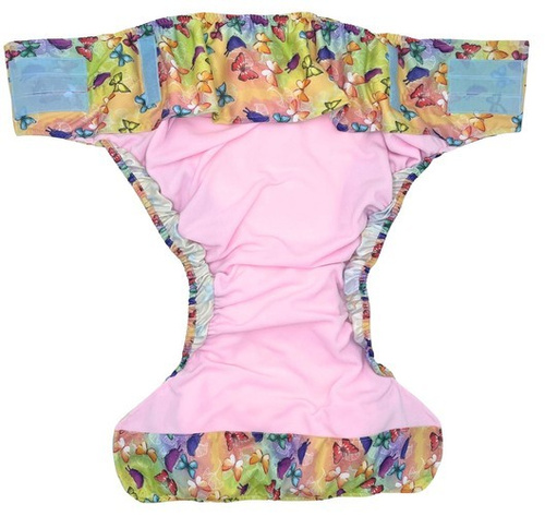 Reusable diaper for adults with insert - BUTTERFLIES