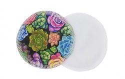 Reusable Breast Pads, bamboo + coolmax, 2pcs, Succulents